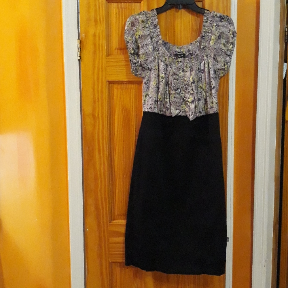 XOXO Black Floral, Ruffle Prairie Y2K Cottage Core  Milk Maid Dress 8